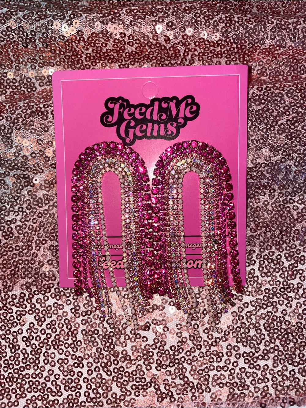 Feed Me Gems lipstick rainbow earrings